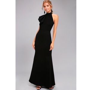 LULUS- MARGAUX BLACK ONE-SHOULDER MAXI DRESS